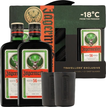 Ликер Jagermeister Twinpack 2 х 0.5 л 35% + 2 стакана (4067700025555)