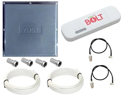 Комплект 3G 4G LTE WiFi модем Bolt E8372h-153 с панельной антенной YUST MIMO 17 дБи для всех операторов