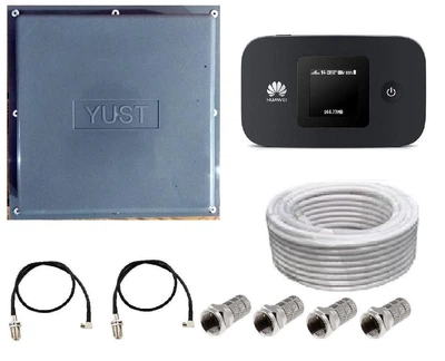 Комплект WiFi роутер 3G 4G LTE модем Huawei E5577s-321 с АКБ 3000 мАч с панельной антенной YUST MIMO 2х17 дБи