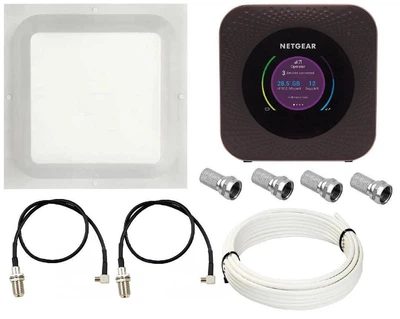 Комплект WiFi роутер 3G 4G LTE модем NetGear MR1100 1000 Мбит/с с панельной антенной RNet КВАДРАТ MIMO 2x17 дБи