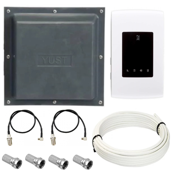 Комплект WiFi роутер 3G 4G LTE модем ZTE MF920U все частоты с панельной антенной YUST MIMO 2x17 дБи, с зарядным