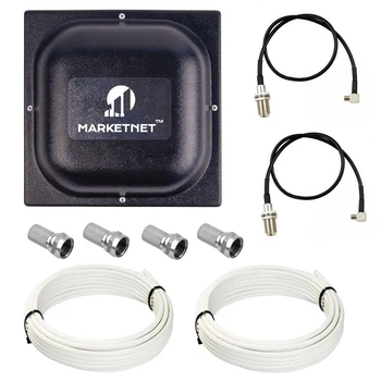 Антенна панельная 3G 4G LTE MIMO MarketNet T800 2х18 дБи 900/1700-2700 МГц для модемов и роутеров (комплект)