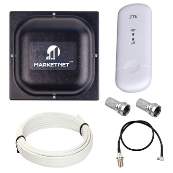 Комплект 3G 4G LTE роутер WiFi модем ZTE MF79U с панельной антенной MIMO MarketNet T800 18 дБ