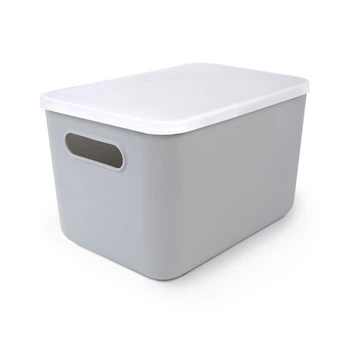 Ящик для зберігання з кришкою MBM HOME FH-11/FH-15 GRAY пластиковий сірий