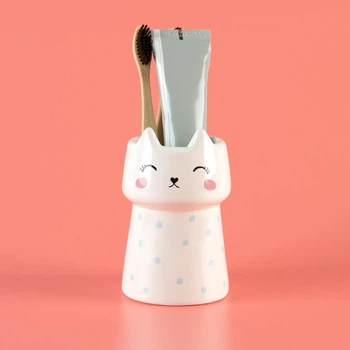 Подставка для зубных щеток MBM HOME "Cute Cat" BA-21 WHITE белая