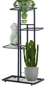 Kwietnik metalowy Vilde 4-poziomowy 80 cm Czarny (5904316453527)