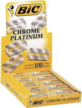 Леза для гоління Bic Chrome Platinum блок 100 шт. (20 пачок по 5 лез)