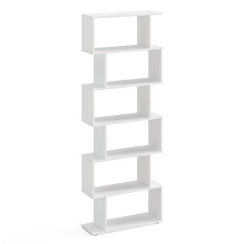 Книжный стеллаж S-образной формы с 6 уровнями KOMTO Shelf 190S Белый (p-186-283)