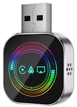 Бездротовий адаптер Apple CarPlay Android Auto AirPlay MirrorLink Q1AS USB + Type-C WiFi безпровідний Карплей Перехідник для бездротового підключення Black