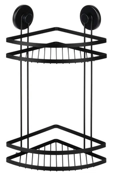 Półka pod prysznic Bathroom Solutions 567009 na przyssawki metalowa 2-poziomowa Czarna (8721037111737)