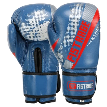 Перчатки боксерские кожаные на липучке Fistrage Fight Gear 7804 размер 10 унций Blue-Red