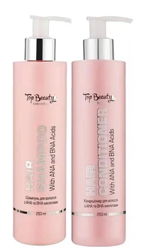 Набір 2в1 для волосся з AHA і BHA кислотами Top Beauty шампунь і кондиціонерTop Beauty Топ Б'юті 250+250 мл