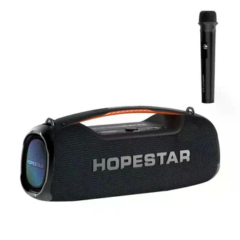 Портативна колонка Bluetooth HOPESTAR A60 RGB з мікрофоном 100W, 18000mAh Чорна