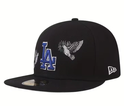 Бейсболка New Era Los Angeles Dove`s, черная, с вышивкой, повседневная