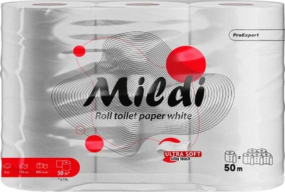 Mildi Pro Expert Туалетний папір целюлозний 50 м 2 шаровий 6 шт