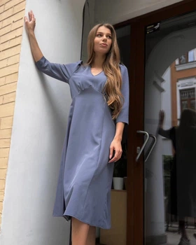Жіноча сукня з високою талією LadyLike 44 Сірий (ll2085320291381)