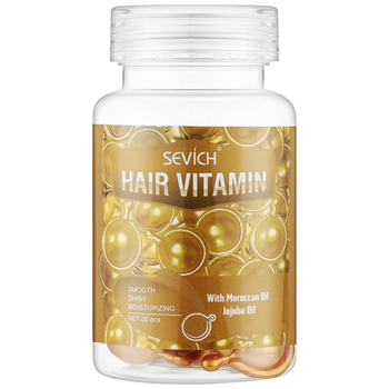 Золоті капсули для волосся Sevich Hair Vitamin With Morocan Oil & Jojoba Oil Лікування волосся 30 капсул 15 г (6971774283972))