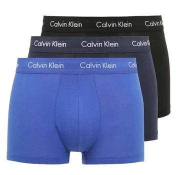 Набор мужских трусов боксеров Calvin Klein men boxer 3 шт в наборе, размер M синие, темно-синие, черные.