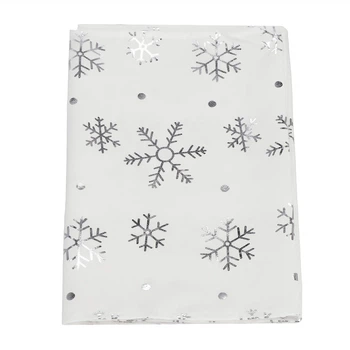 Скатертина на стіл Springos з різдвяним візерунком 220 х 140 см Біла (5907719462271)