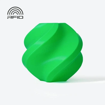 PLA-пластик Філамент Bambu Lab PLA Basic Bambu Green (10501) для 3D-принтера - 250 грам, 1.75mm Бамбу Зелений з Котушкою / Filament With Spool / з RFID чіпом Міткою (NFC)