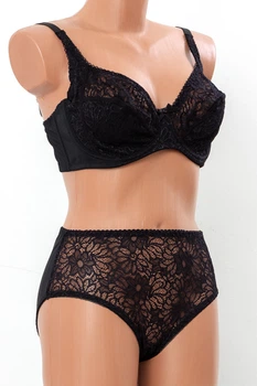 Мереживний комплект жіночої білизни Plus Size NoBrand 90Е Чорний (p-18985-225310)