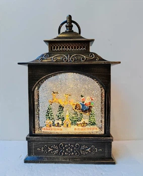 Ночник фонарь новогодний с Санта Клаусом XMAS WDL-23016B 10087 с музыкой, подсветкой и автометелью, питанием от USB