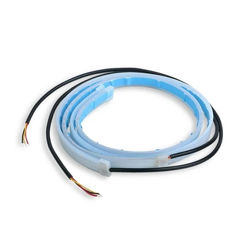 Гнучкі LED-стрічки на фари з динамічними поворотниками AvtoTane (DRL + Turn Signal), біло-жовті, 2 штуки