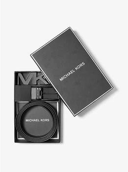 Подарунковий набір MICHAEL KORS MENS 4-in-1 Logo Belt Box Set чоловічий двосторонній ремінь з 2 пряжками (чорний) Арт. 36H9MBLY4V