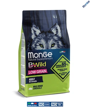 Низкозерновой корм Monge Dog Bwild Low Grain дикий кабан 15 кг (056038)