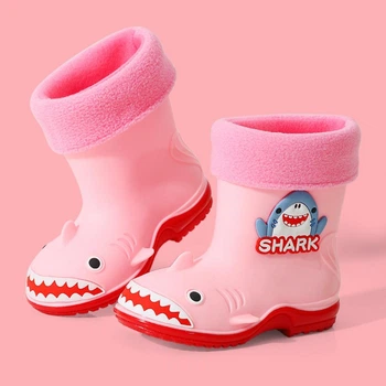 Яркие детские сапожки с утеплителем, Shark Розовый 30