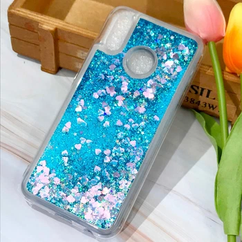 Силиконовый чехол с жидким глиттером для Xiaomi Mi A2 Lite Синий