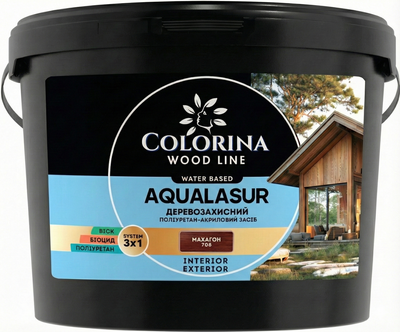 Лазурь деревозащитная с УФ-фильтром Colorina AQUALASUR (2.5 л) махагон