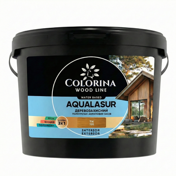 Лазурь деревозащитная с УФ-фильтром Colorina AQUALASUR (2.5 л) тик