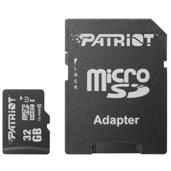 Карта памяти Patriot LX microSDHC 32GB UHS-I Class 10 + SD адаптер