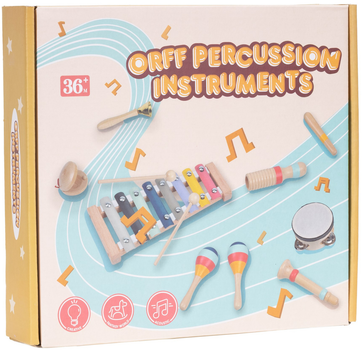 Zestaw drewnianych instrumentów muzycznych Springos 8 szt. (5908455307802)