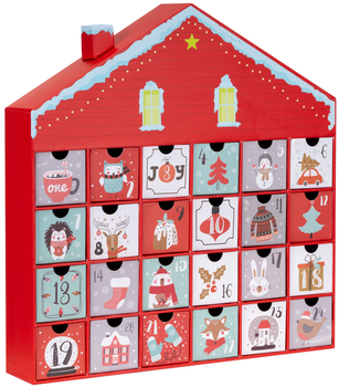 Adwentowy kalendarz świąteczny Springos z 24 szufladkami do wypełnienia 39 X 7 X 40 cm (5908455302951)