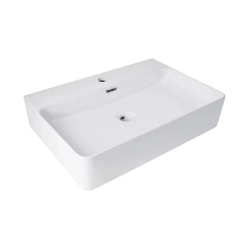 Раковина подвесная Qtap Nando 610х420 прямоугольная, белая матовая (QT12116146W)
