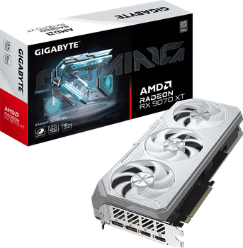 Видеокарта AMD Radeon RX 9070 XT 16GB Gigabyte Gaming OC Ice (GV-R907XGAMINGOCICE-16GD)