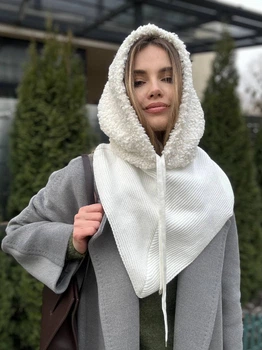 Капор жіночий вовна букле на флісі Zefur One size молочний