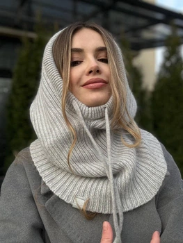 Капор жіночий в'язаний ангора Zefur One size сірий