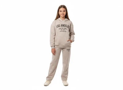 Дитячий теплий спортивний костюм (худі + штани) Zara 80837 110 см Бежевий