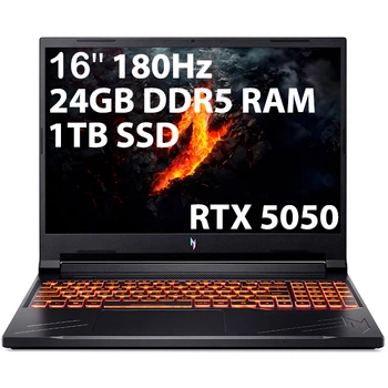 Ноутбук Acer Nitro V 16 AI / 16" WUXGA 180 Гц / Ryzen 5 240 / RAM 24 ГБ DDR5 / SSD 1000 ГБ / nVidia GeForce RTX 5050, 8 ГБ GDDR7 (95W) + Подарунок бездротова мишка Acer!