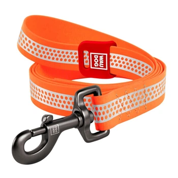 Водостойкий поводок Waudog Waterproof светоотражающий L/XXL 25 мм х 183 см Оранжевый (26084 Col)