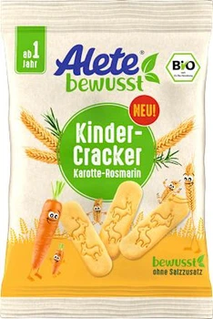 Alete bewusst Bio Детские крекеры с морковью и розмарином, с 1 года, 30 г