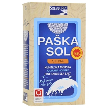 Соль пищевая морская йодированная 1кг Solana Хорватия