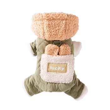 Комбинезон с капюшоном для собак Lesko Lucky 2410SXMJ0173 Green M тедди с петлей для поводка