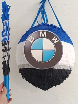 Піньята BMW, чорно-біла-голуба, куля обхват 120см + палиця