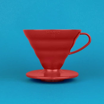 Пуровер Hario V60 02 пластиковый красный для фильтр кофе 1-4 чашки vdr-02-r