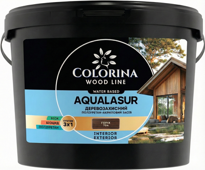 Лазурь деревозащитная с УФ-фильтром Colorina AQUALASUR (2.5 л) орех