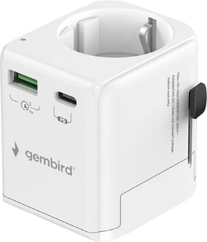Сетевое зарядное устройство Gembird Travel Power Adapter 20W 1 x USB-A + 1 x USB-C White (TPA-EU1A1C20-01-W)